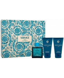 Versace Eros set for men (perfume EDT, 50 ml + shower gel, 50 ml + aftershave balm, 50 ml)