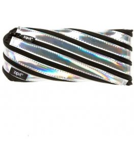 Pencil case ZIPIT Metallic Pouch, ZMT-2, Silver color