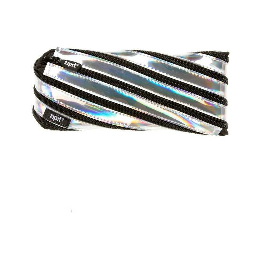 Pencil case ZIPIT Metallic Pouch, ZMT-2, Silver color