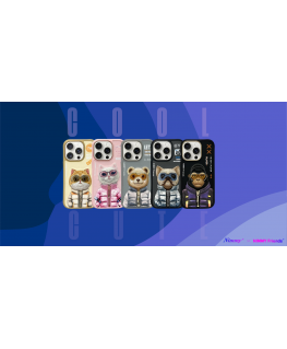 Nimmy etui iPhone 15 Pro 6.1" khaki Cool&Cute 2.0 Cat