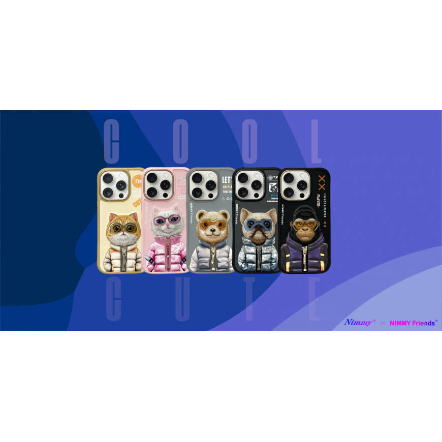 Nimmy etui iPhone 15 Pro 6.1" khaki Cool&Cute 2.0 Cat