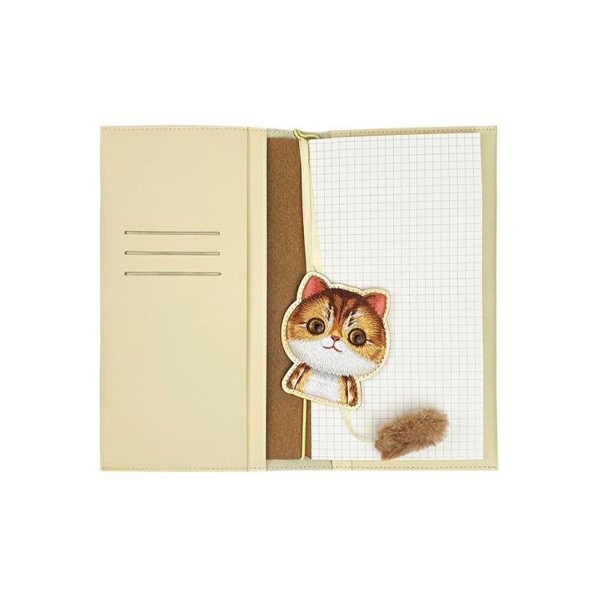 Nimmy rinkinys 2in1 užrašų knygelė + rašiklis haki spalvos Big Eyed Pet 2.0 Cat – 5