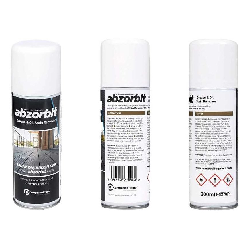 Composite Prime Abzorbit - Riebalų Ir Aliejaus Dėmių Valiklis (Kompozicinių grindų-terasų valiklis) 200 ml.