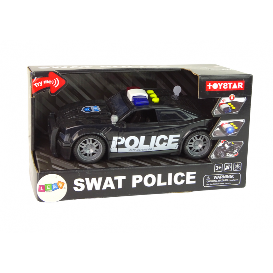 Lean Toys Automobilių policija 1:14 Šviesos skamba juodai – 4