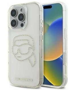 Karl Lagerfeld KLHCP16XHKHDCELT Apple iPhone 16 Pro Max 6.9" phone case transparent IML Rhinestones Karl Head