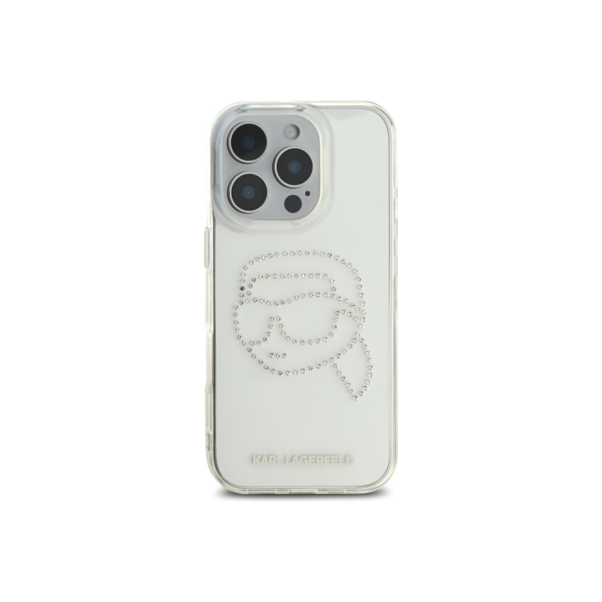 Karl Lagerfeld KLHCP16XHKHDCELT Apple iPhone 16 Pro Max 6.9" dėklas telefonui skaidrus IML Rhinestones Karl Head – 4