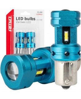 LED lemputės canbus 1156 ba15s p21w r10w r5w 4smd 1860 balta 12v 24v amio-04252