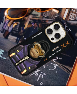 Nimmy etui iPhone 15 6.1" czarny|black Cool&Cute 2.0 Monkey
