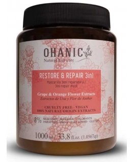 Atkuriamoji kaukė plaukams Ohanic Repair Mask 3 in 1, 1000 ml OHAN13
