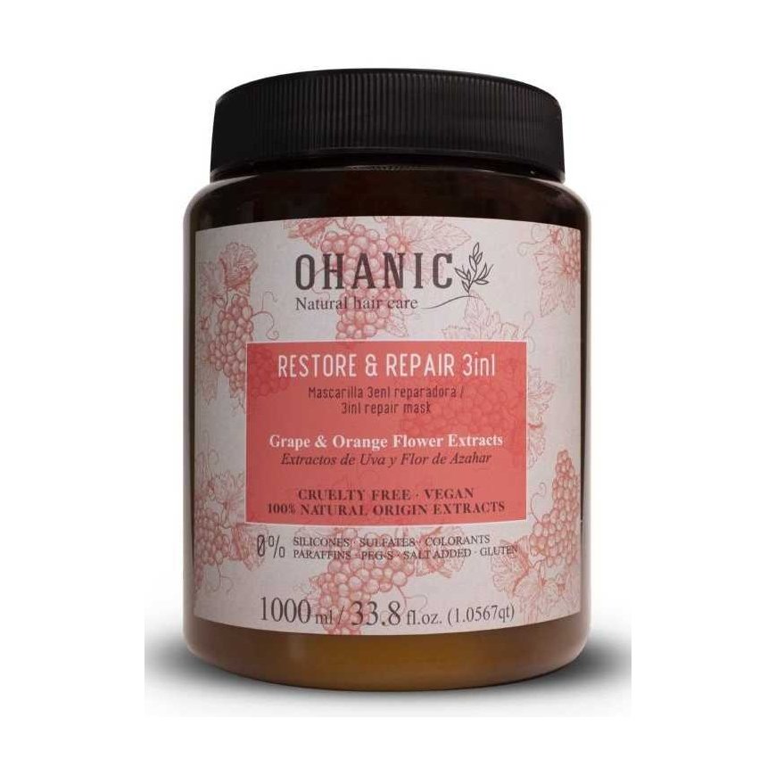Atkuriamoji kaukė plaukams Ohanic Repair Mask 3 in 1, 1000 ml OHAN13