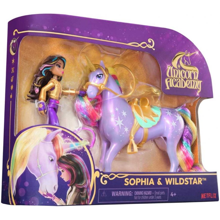 Unicorn Academy Akademia Jednorożców Set Figurki Sophia & Wildstar dziewczyna i jednorożec + accessories – 3