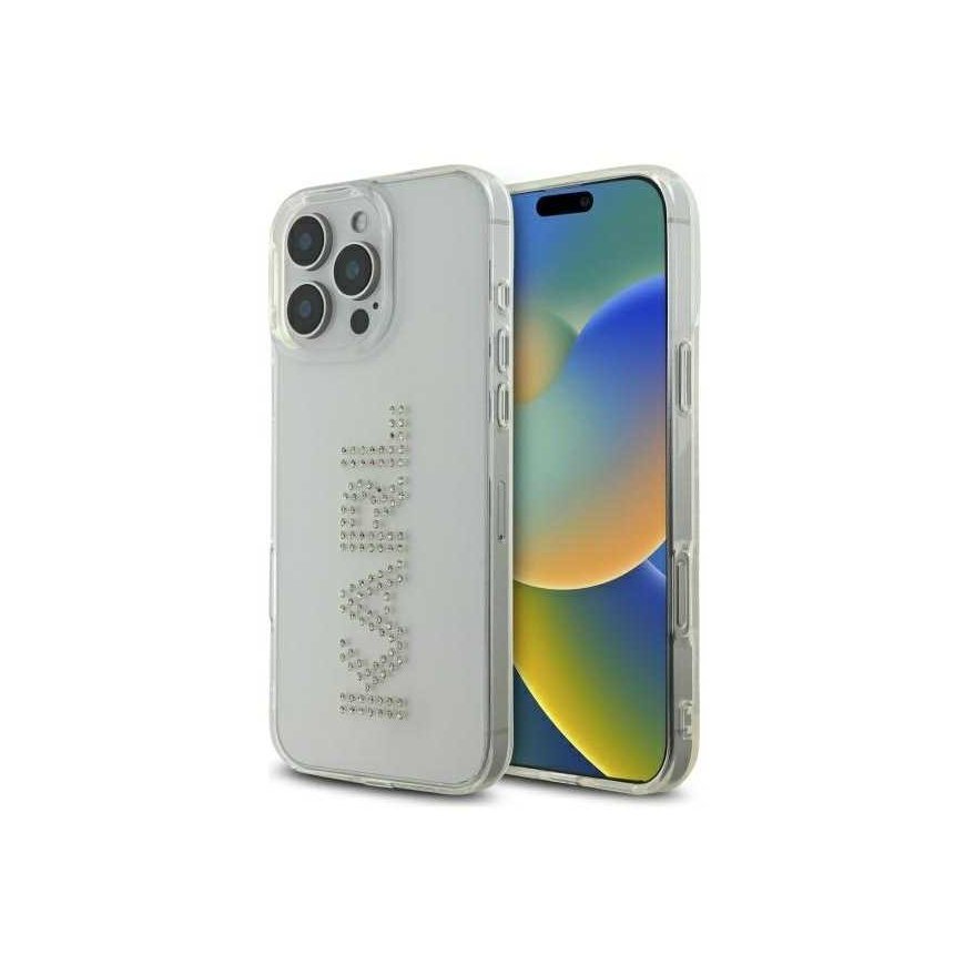 Karl Lagerfeld KLHCP16XHKLSTDCT Apple iPhone 16 Pro Max 6.9" phone case transparent IML Rhinestones Logo