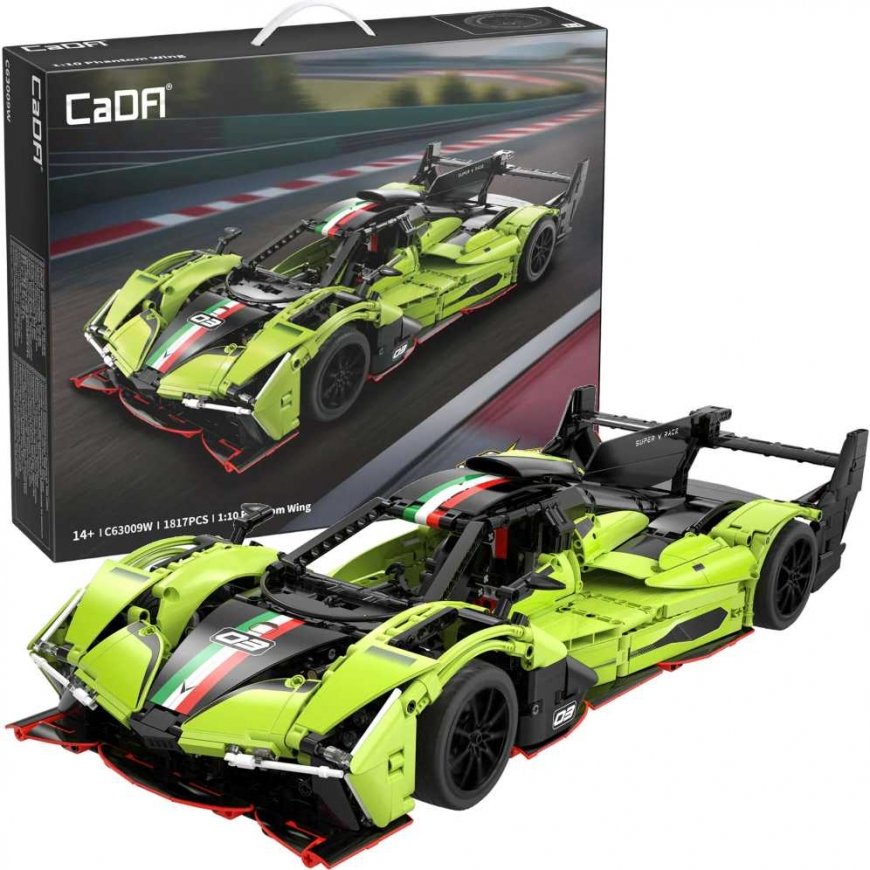 Klocki konstrukcyjne CaDA Samochód 54 cm autko rycssowe green rycssówka Phantom Wing Auto Chassis 1817 parts 1:10