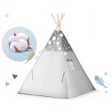Nukido tent for children with garland and lights - gray with stars