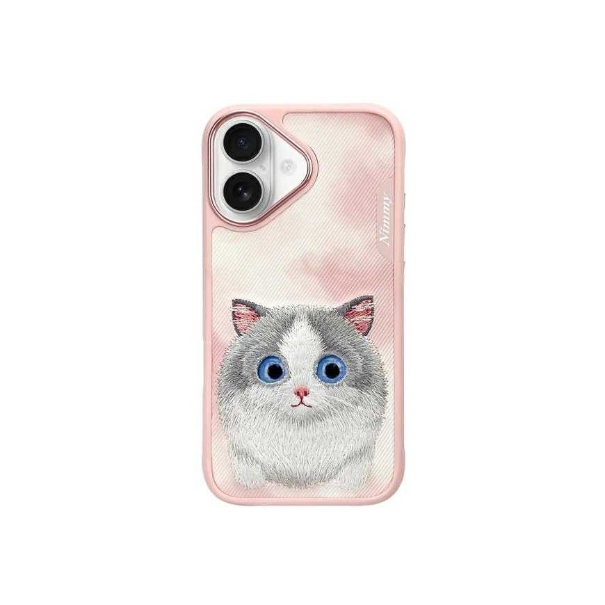 Nimmy Case for iPhone 16 6.1 Pink Big Eyed Pet 2.0 Cat
