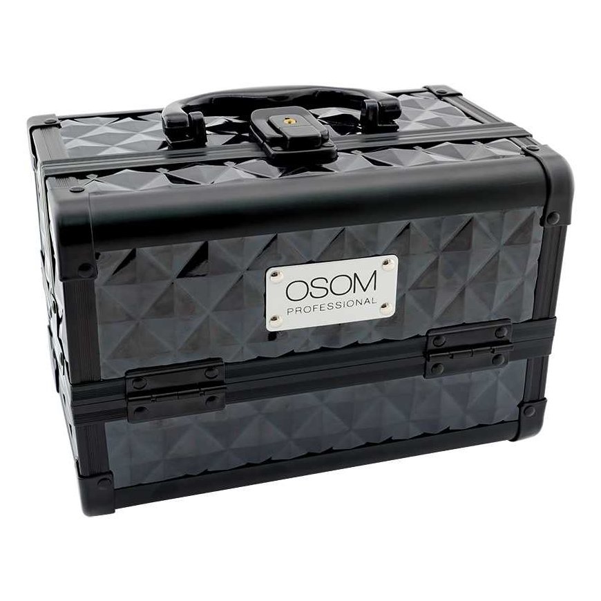 Osom Professional Lagaminas Osom DB-096S plastikinis su aliuminėmis apdailomis, juodas