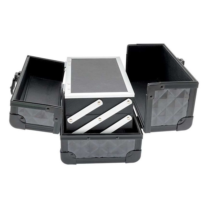 Osom Professional Lagaminas Osom DB-096S plastikinis su aliuminėmis apdailomis, juodas – 3