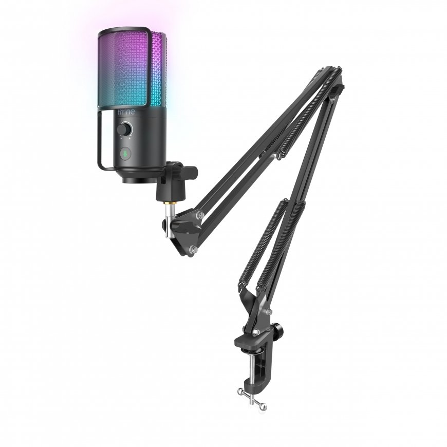 FIFINE T669 PRO2 Wired Microphone with RGB Lighting and Stand | USB – 2