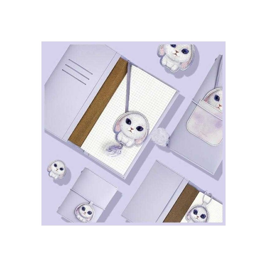 Nimmy rinkinys 2in1 užrašų knygelė + rašiklis violetinės spalvos Big Eyed Pet 2.0 Rabbit – 2