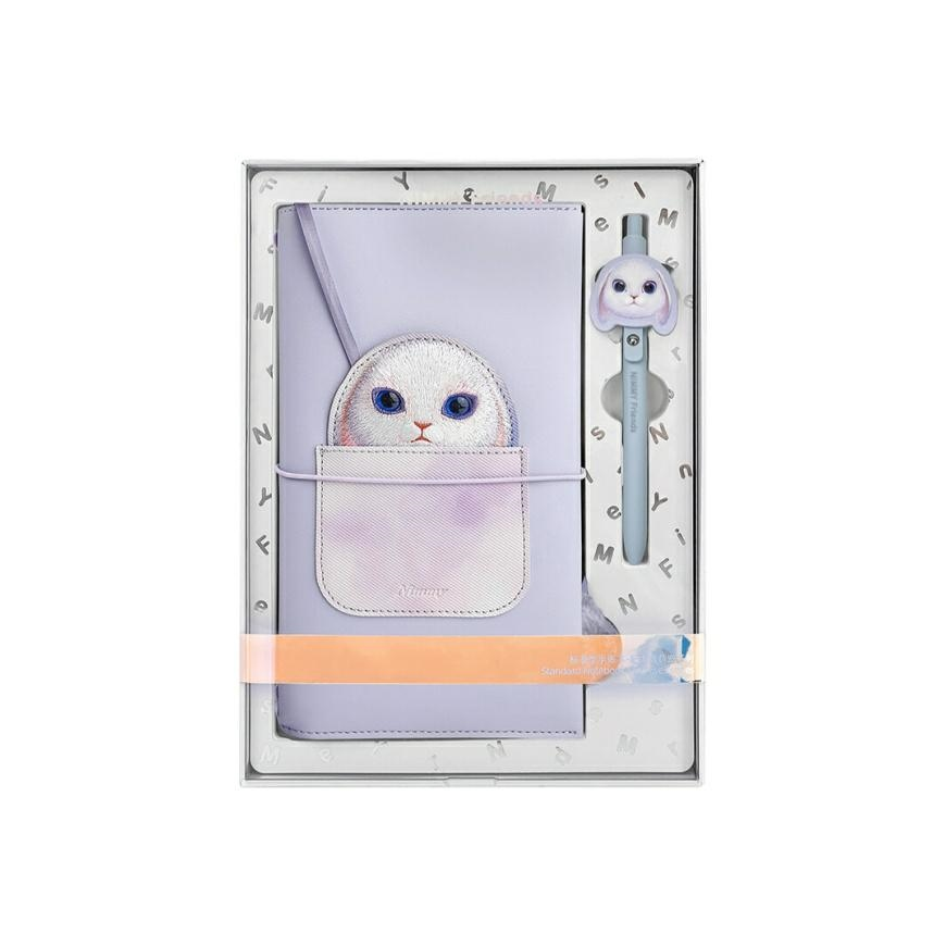 Nimmy rinkinys 2in1 užrašų knygelė + rašiklis violetinės spalvos Big Eyed Pet 2.0 Rabbit – 3