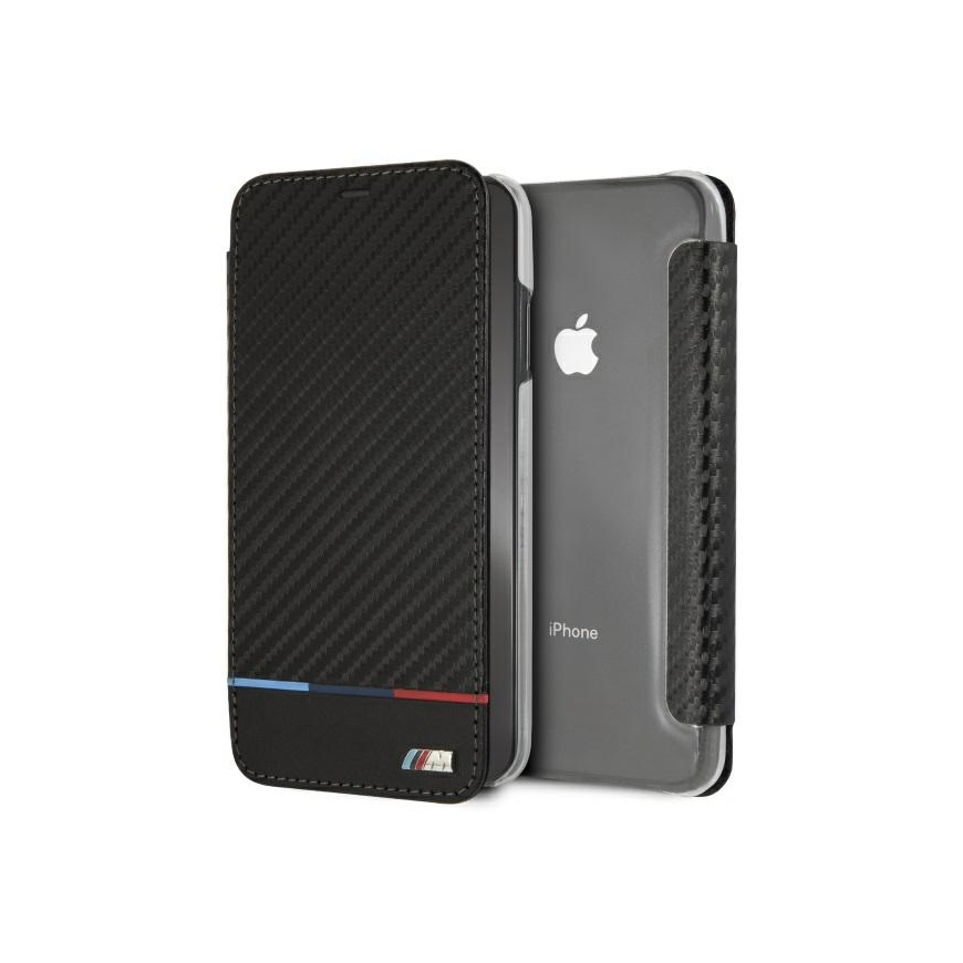 Case BMW BMTRBKI65PUCARTCBKIPhone XS Max book black/black Carbon Tricolor Stripe – 2