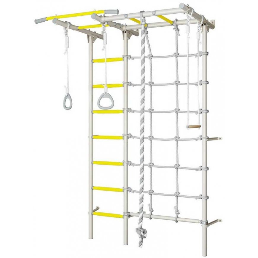 Sports complex (gymnastic wall) SANRO S7 white-yellow, 219.6x154cm