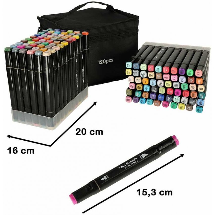 Ikonka Double-sided alcohol markers in a