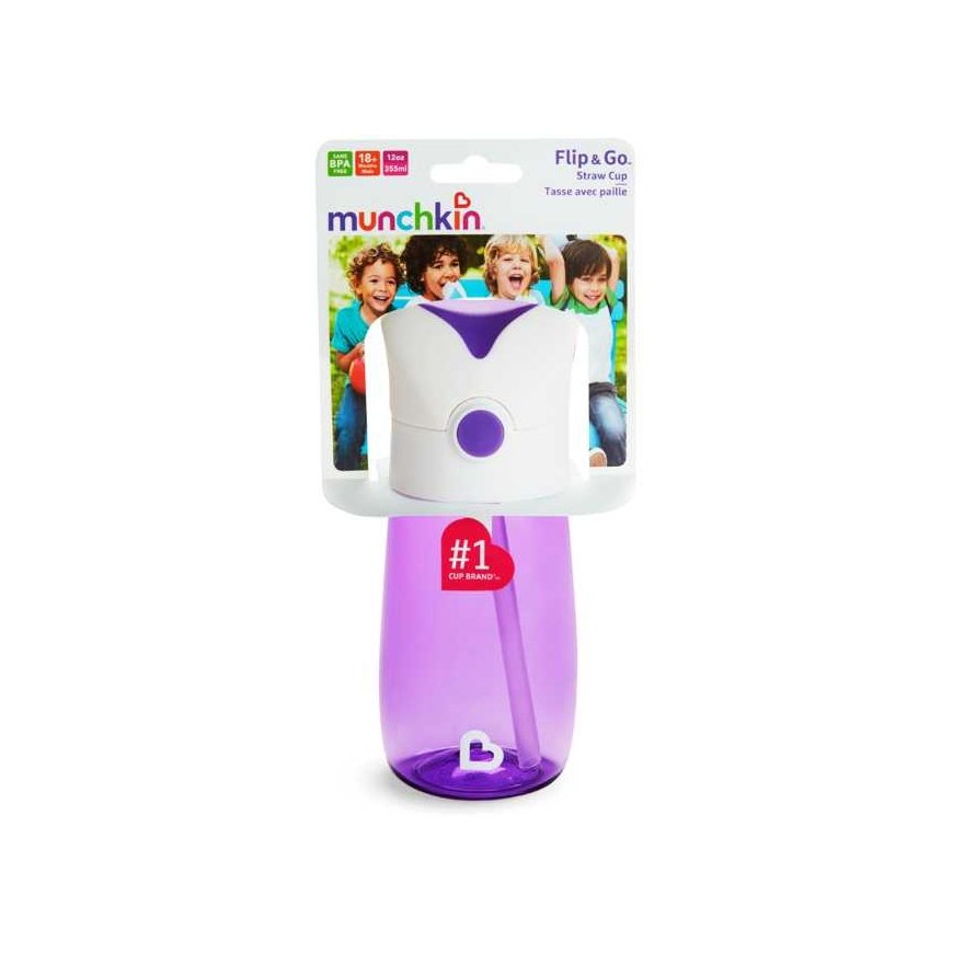 MUNCHKIN drinking bottle with straw, Flip