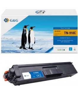TONER Su G&G suderinami dažai, skirti Brother TN910C, NT-CB910C, žalsvai mėlyna, 9000s