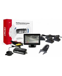 Amio Parking Sensor Kit TFT01 4.3 Inch With Camera HD-502-IR 4 Sensors Black Truck