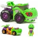 Rinkinys T-Racers T-Rex Mega Wheels Auto wyrzutnia i kierowca