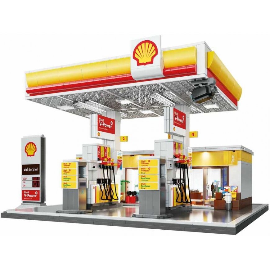 Klocki Konstrukcyjne Cada Budynek Stacja Paliw Shell 1309 dalys C66026W – 2