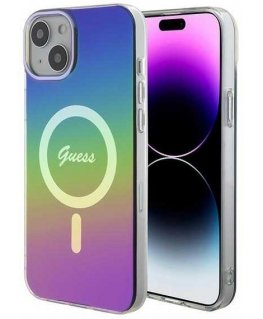 Case Guess GUHMP15SHITSK iPhone 15 / 14 / 13 6.1" wielokolorowy/rainbow hardcase IML Iridescent MagSafe