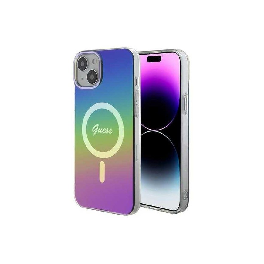 Case Guess GUHMP15SHITSK iPhone 15 / 14 / 13 6.1" wielokolorowy/rainbow hardcase IML Iridescent MagSafe