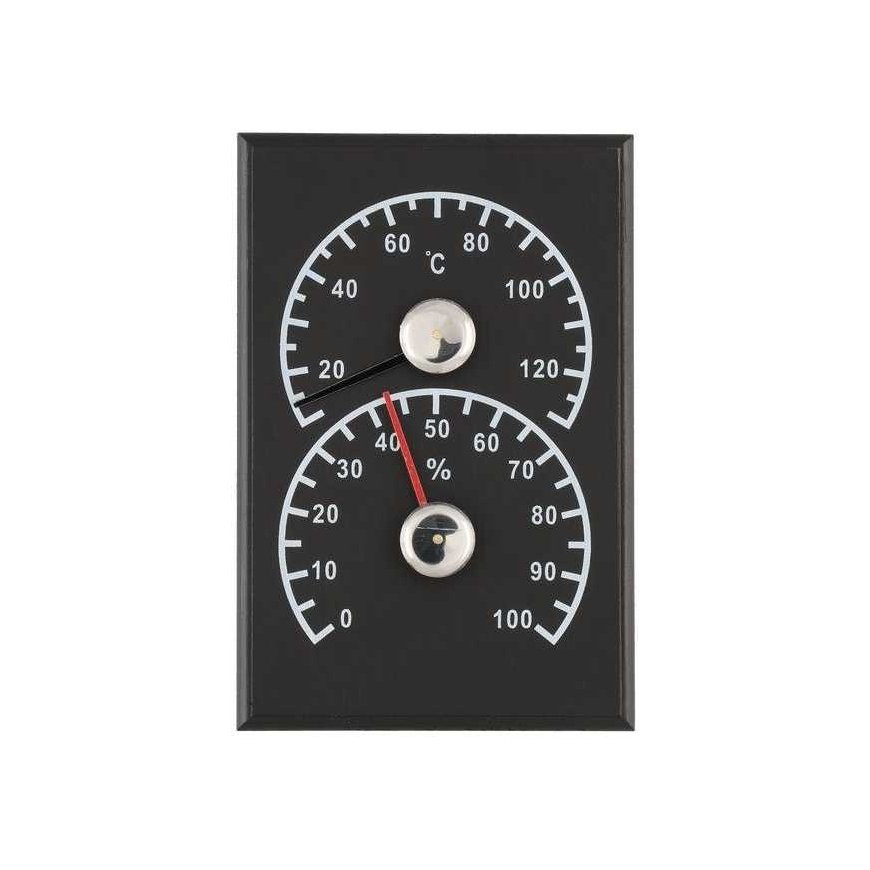 4Living Sauna thermometer and hygrometer black