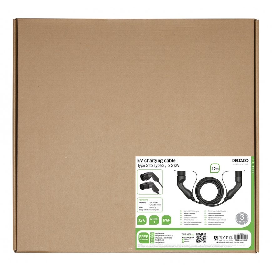Deltaco EV-32010 maitinimo kabelis Juoda 10 m – 5