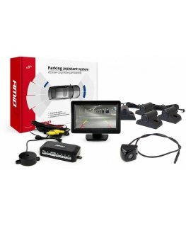 Amio Parking Sensor Kit TFT01 4.3 Inch with HD-310 Camera 4 Sensors Black Truck