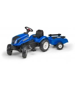 FALK Pedal tractor New Holland Large with trailer + open engine hood for 2 years