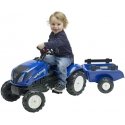 FALK Pedal tractor New Holland Large with trailer + open engine hood for 2 years FALK Pedal tractor New Holland Large with trailer + open engine hood for 2 years