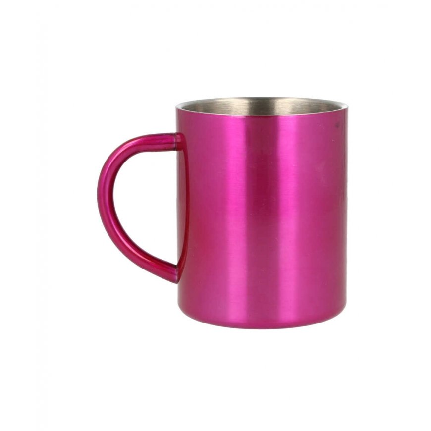 Detail Silver and purple metal mug