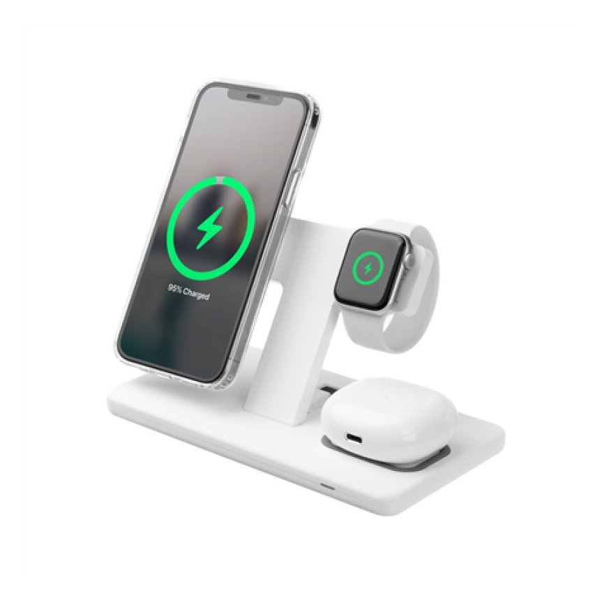 TECH-PROTECT QI15W-A45 3IN1 MAGNETIC MAGSAFE WIRELESS CHARGER WH