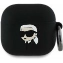 Karl Lagerfeld KLA4RUNIKK AirPods 4 cover black silicone Karl Head 3D