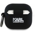 Karl Lagerfeld KLA4RUNIKK AirPods 4 cover black silicone Karl Head 3D