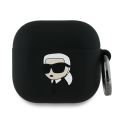 Karl Lagerfeld KLA4RUNIKK AirPods 4 cover black silicone Karl Head 3D