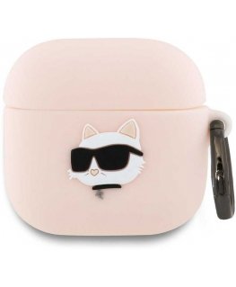 Karl Lagerfeld KLA4RUNCHP AirPods 4 cover pink silicone Choupette Head 3D