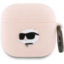 Karl Lagerfeld KLA4RUNCHP AirPods 4 cover pink silicone Choupette Head 3D
