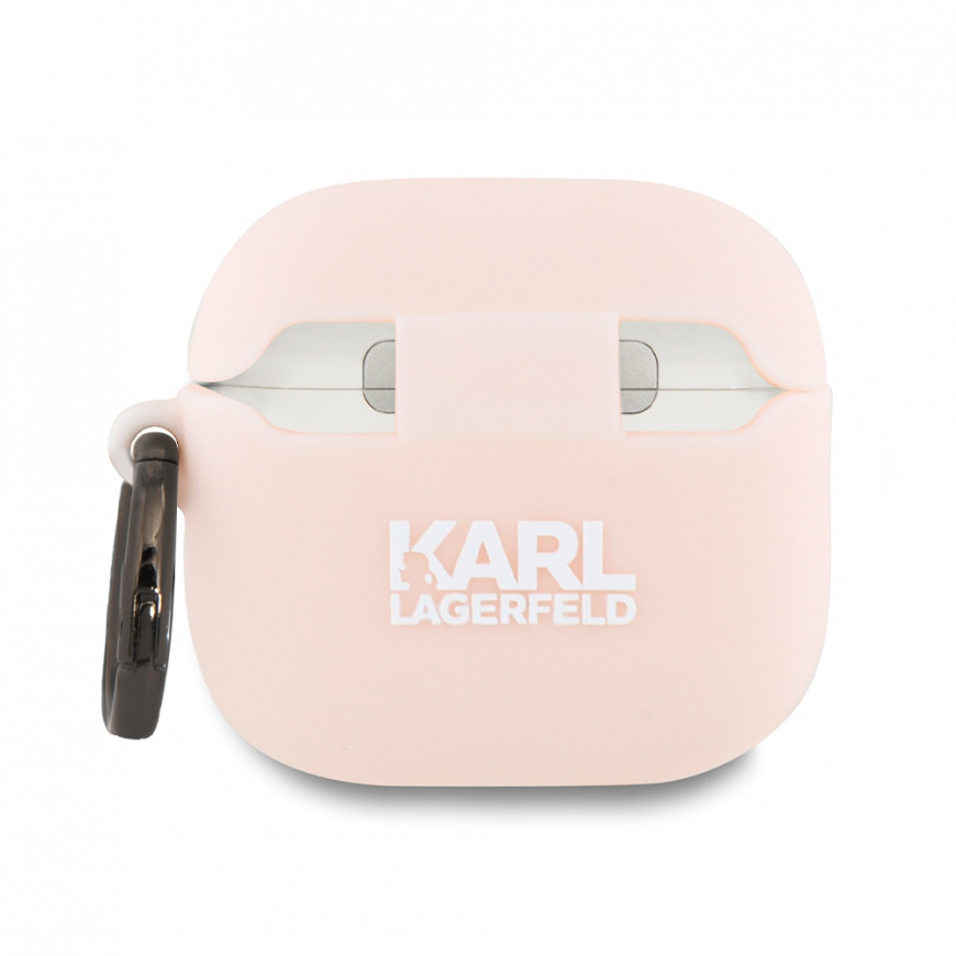 Karl Lagerfeld KLA4RUNCHP AirPods 4 cover pink silicone Choupette Head 3D – 5