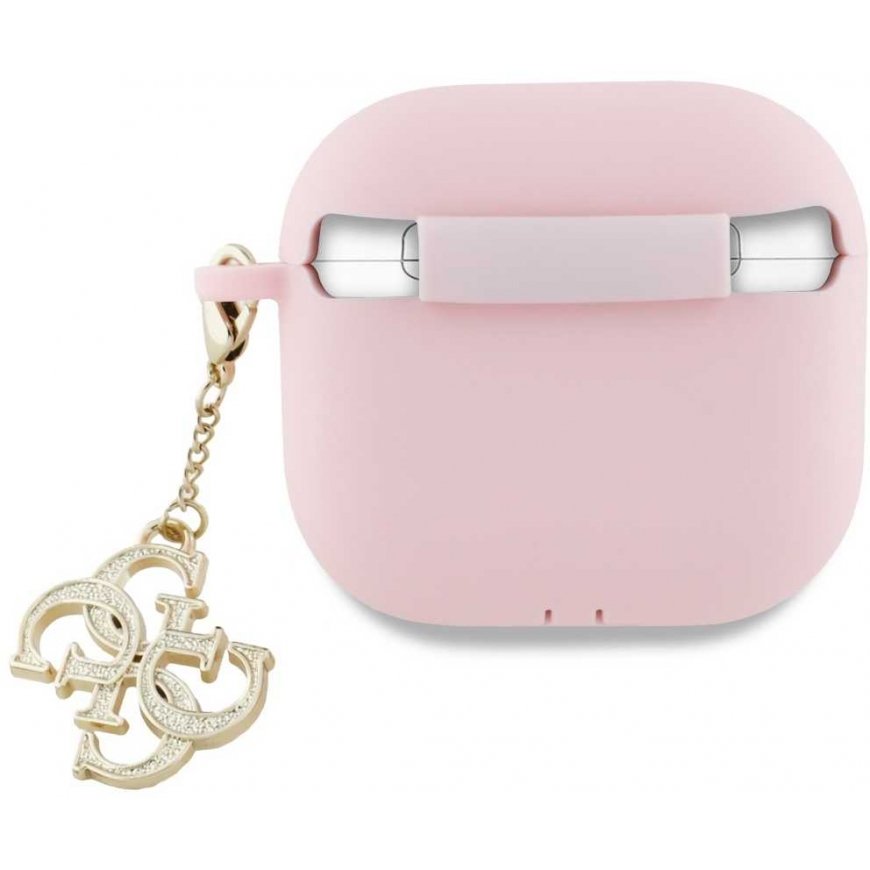 Guess GUA4LECG4P AirPods 4 cover pink silicone 4G Charm – 2