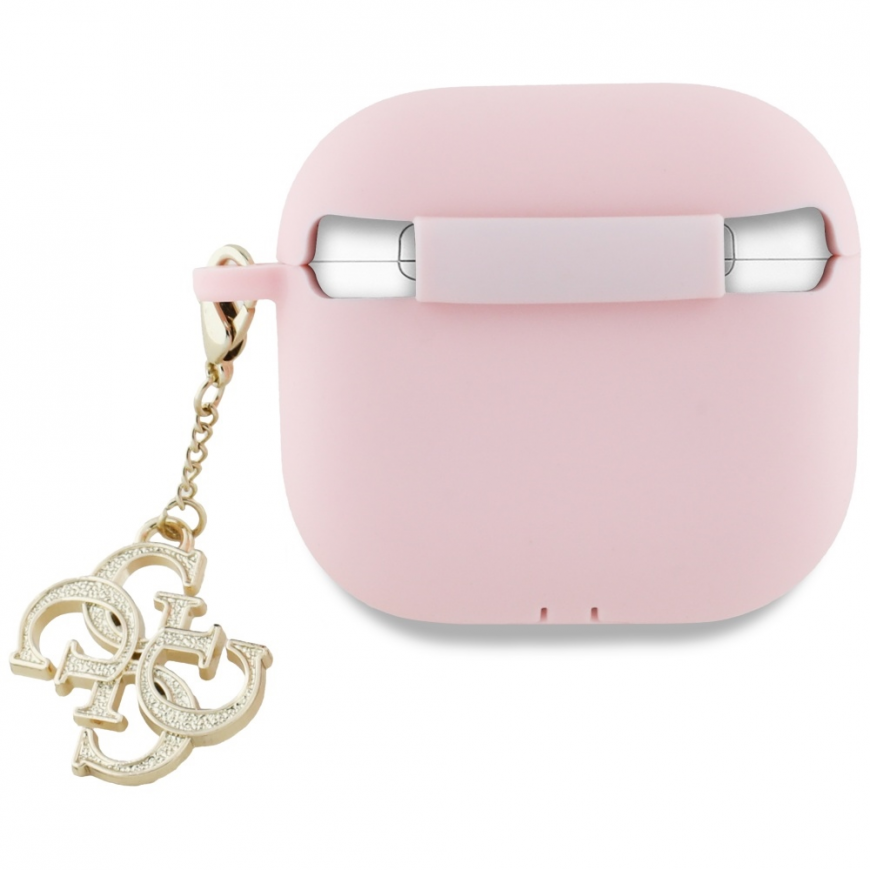 Guess GUA4LECG4P AirPods 4 cover pink silicone 4G Charm – 5