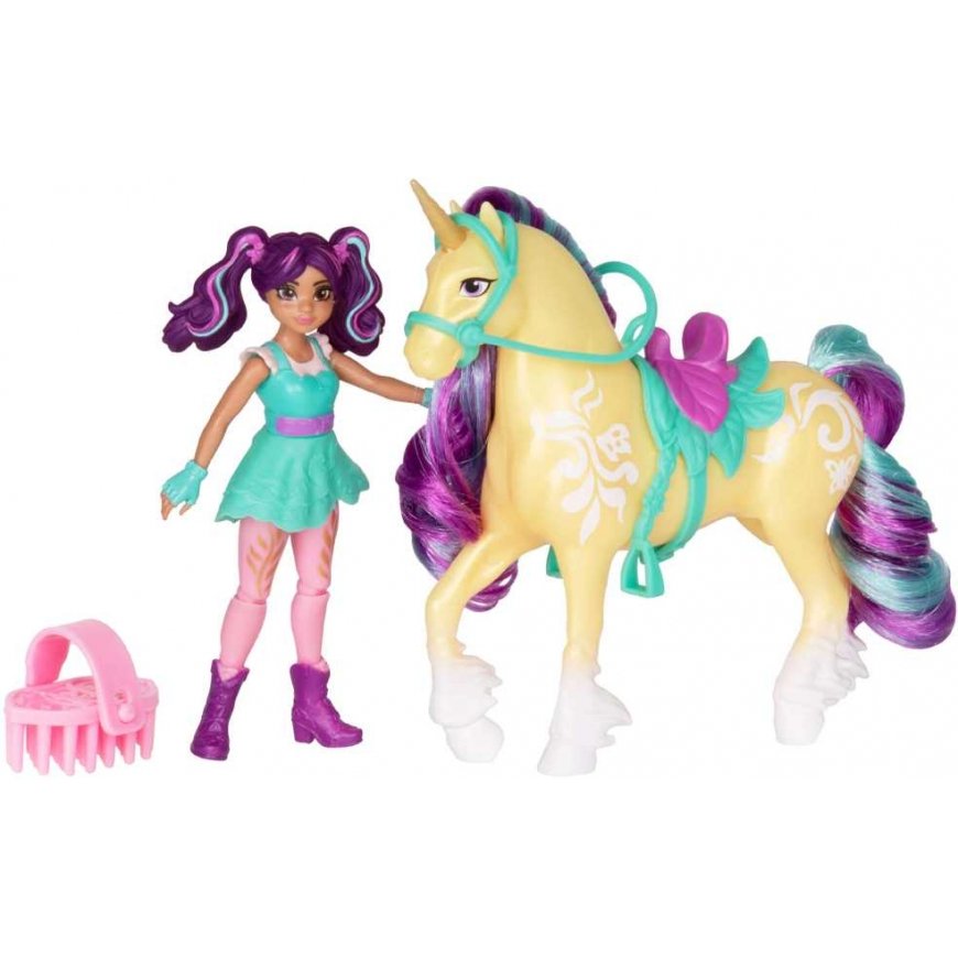 Unicorn Academy Akademia Jednorożców Rinkinys Figurki Ava & Leaf dziewczyna i jednorożec + priedai – 2